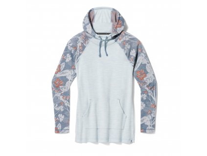 Smartwool W THERMAL MERINO DRAPE NECK HOODIE winter sky floral