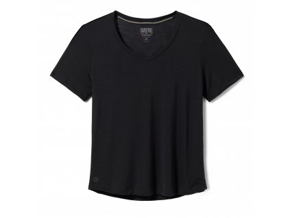 Smartwool W ACTIVE ULTRALITE V-NECK SHORT SLEEVE black  dámské tričko