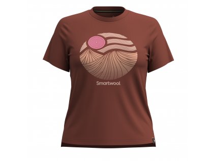 Smartwool W HORIZON VIEW GRAPHIC SHORT SLEEVE pecan brown  dámské tričko