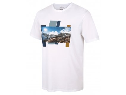 Husky Pánské bavlněné triko Tee Skyline M white  pánské tričko s krátkým rukávem
