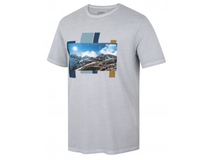Husky Pánské bavlněné triko Tee Skyline M light grey  pánské tričko s krátkým rukávem