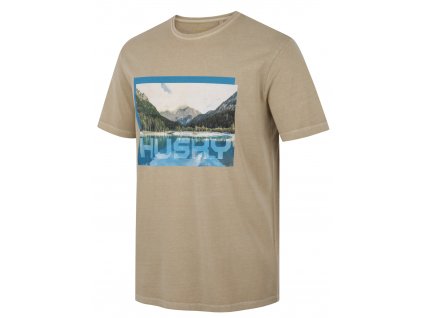 Husky Pánské bavlněné triko Tee Lake M beige  pánské tričko s krátkým rukávem