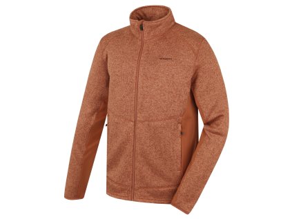 Husky Pánský fleecový svetr na zip Alan M brown  pánský svetr