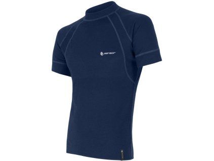 sensor double face panske triko kr rukav deep blue