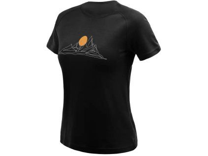 sensor merino blend moon damske triko kr rukav cerna