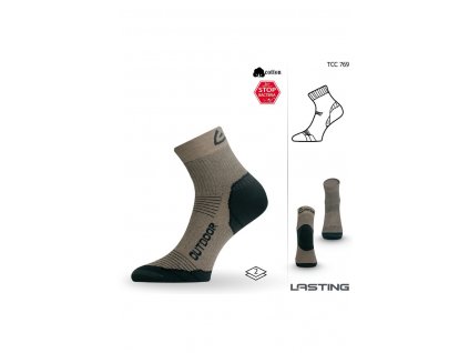 Lasting TCC 769 béžová funkční ponožky