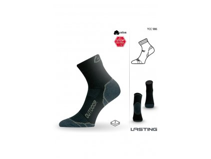Lasting TCC 986 černé trekingové ponožky