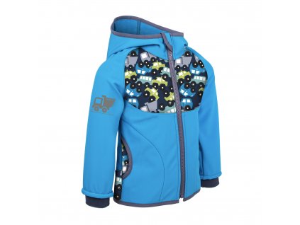 unuo Softshellová bunda bez zateplení Autíčka aqua (Unuo softshell jacket) (Velikost UNI (Size) 98/104)