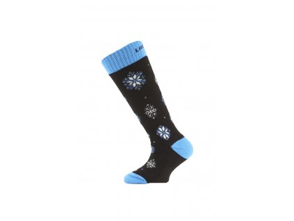 Lasting SJA dětské merino lyžařské ponožky černé