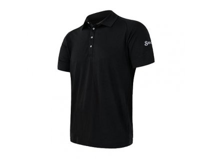 SENSOR MERINO ACTIVE POLO pánské triko kr.rukáv černá