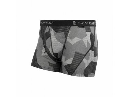 SENSOR MERINO IMPRESS pánské trenky černá camo