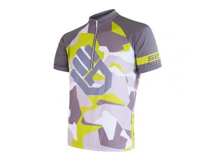 SENSOR CYKLO CAMO pánský dres kr.ruk. zelená