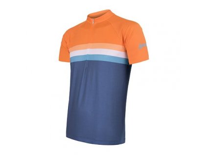 SENSOR CYKLO SUMMER STRIPE pánský dres kr.rukáv modrá/oranžová