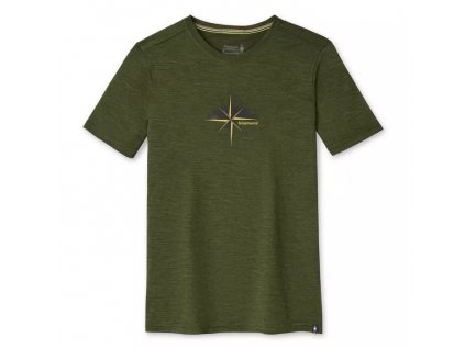 smartwool m merino sport 150 mountain journey graphic tee moss green heather 01