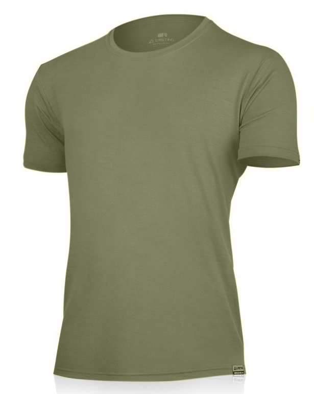 Lasting pánské merino triko CHUAN zelené Velikost: M pánské tričko s krátkým rukávem