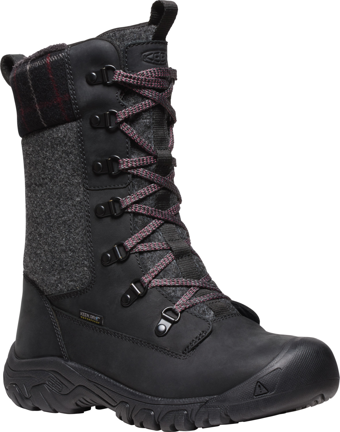 Keen GRETA TALL BOOT WP WOMEN black/black plaid Velikost: 40,5 dámské boty