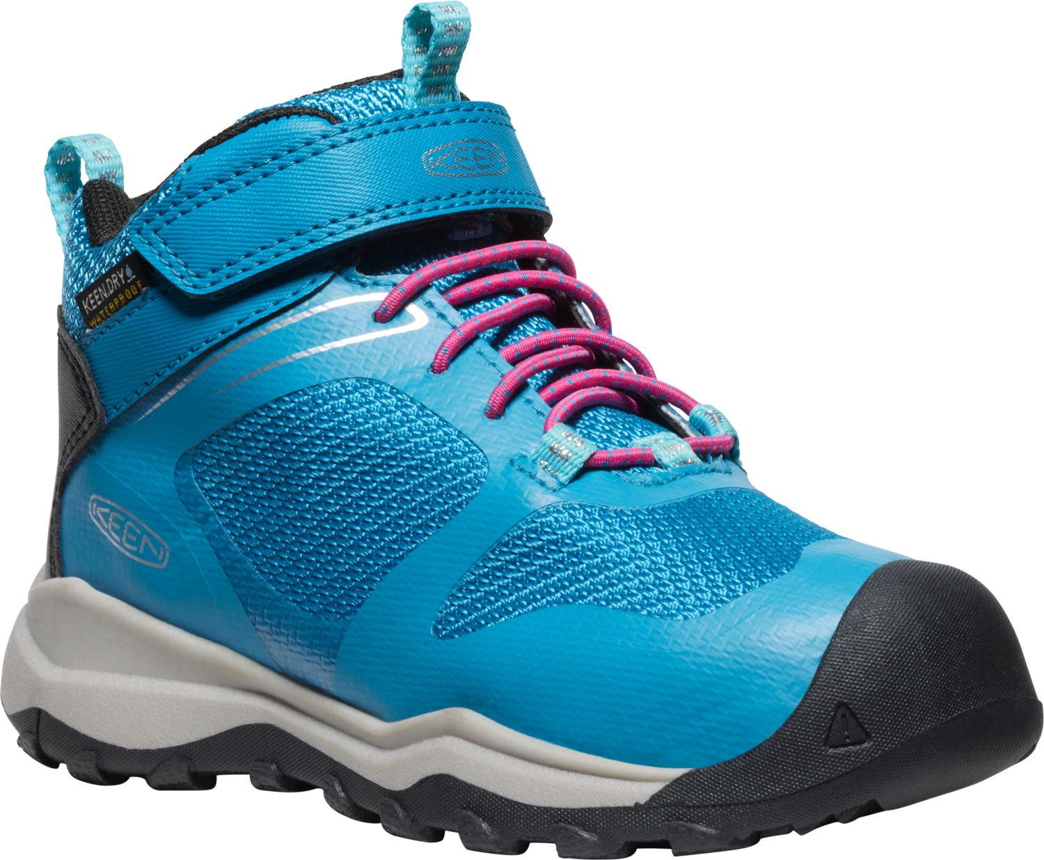 E-shop Keen WANDURO MID WP CHILDREN fjord blue/fuchsia purple