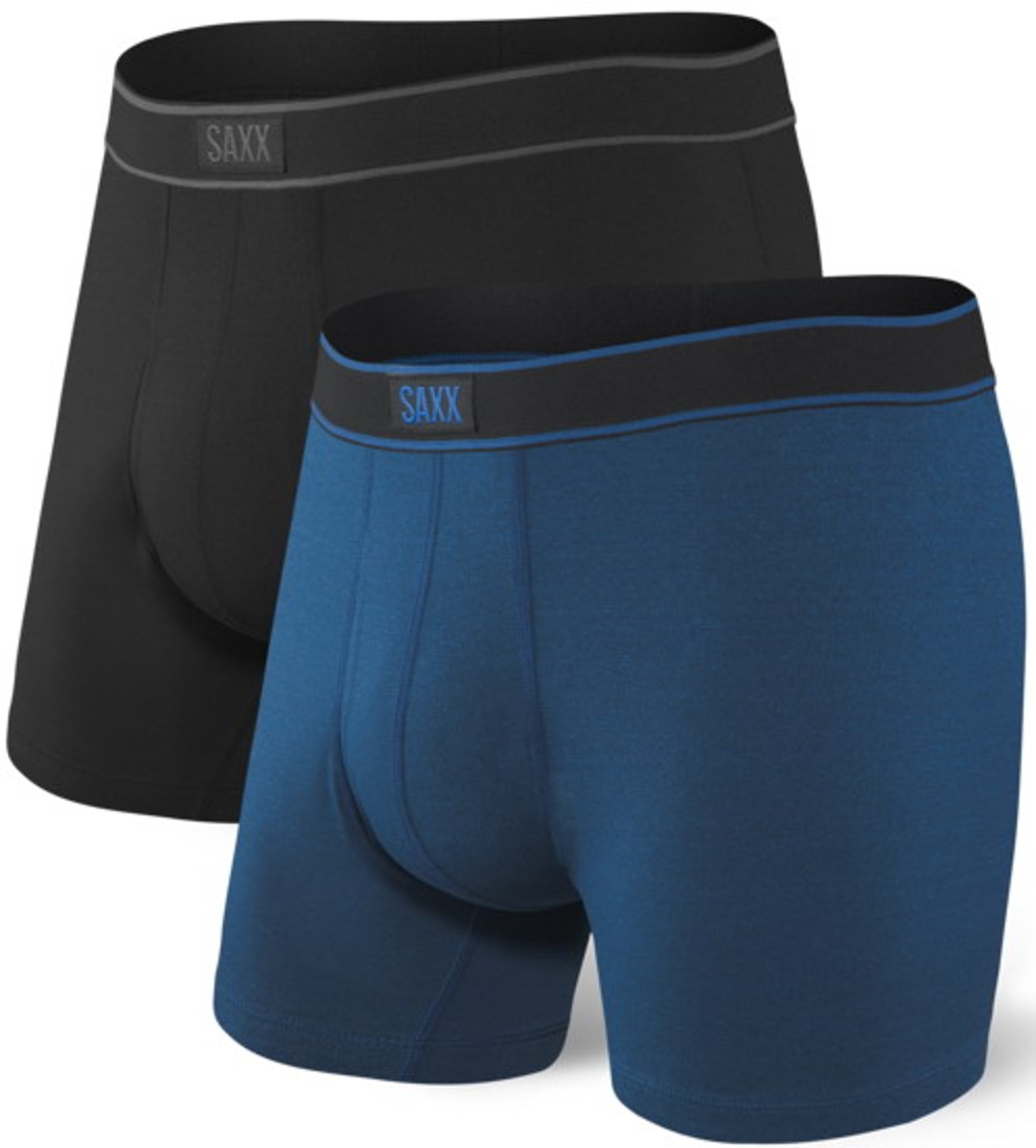 Saxx DAYTRIPPER BB FLY 2PK black/city blue heather Velikost: L