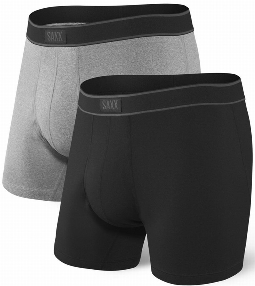 Saxx DAYTRIPPER BB FLY 2PK black/grey heather Velikost: S boxerky