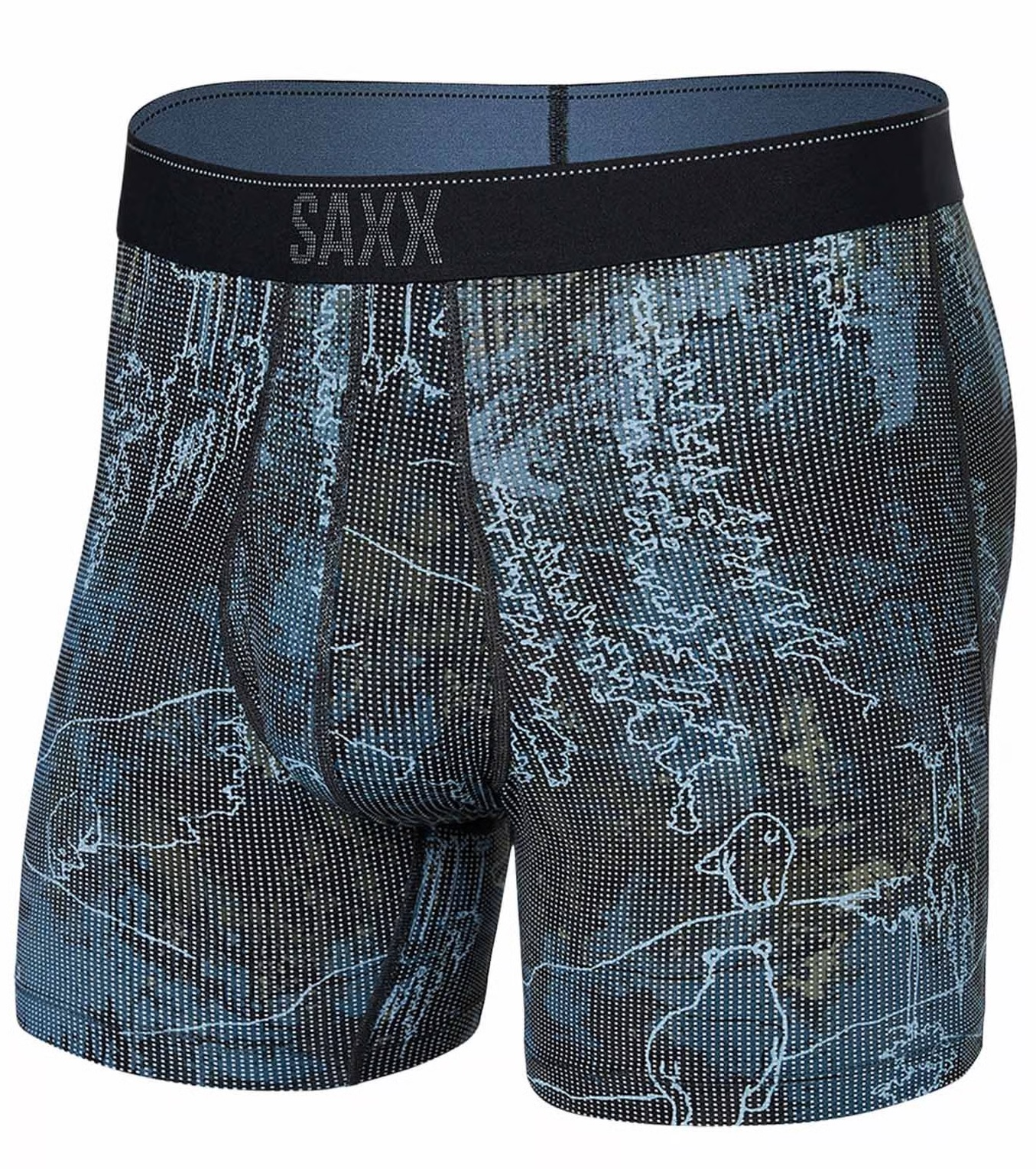 Saxx QUEST QDM BOXER BRIEF FLY smokey mountains-multi Velikost: S boxerky