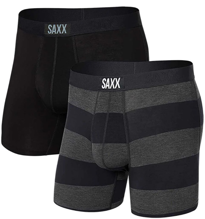 Saxx VIBE SUPER SOFT BB 2PK graphite ombre rugby/black Velikost: M boxerky