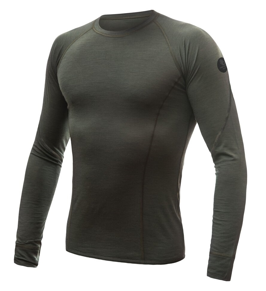 SENSOR MERINO AIR pánské triko dl.rukáv olive green Velikost: XXL pánské tričko s dlouhým rukávem