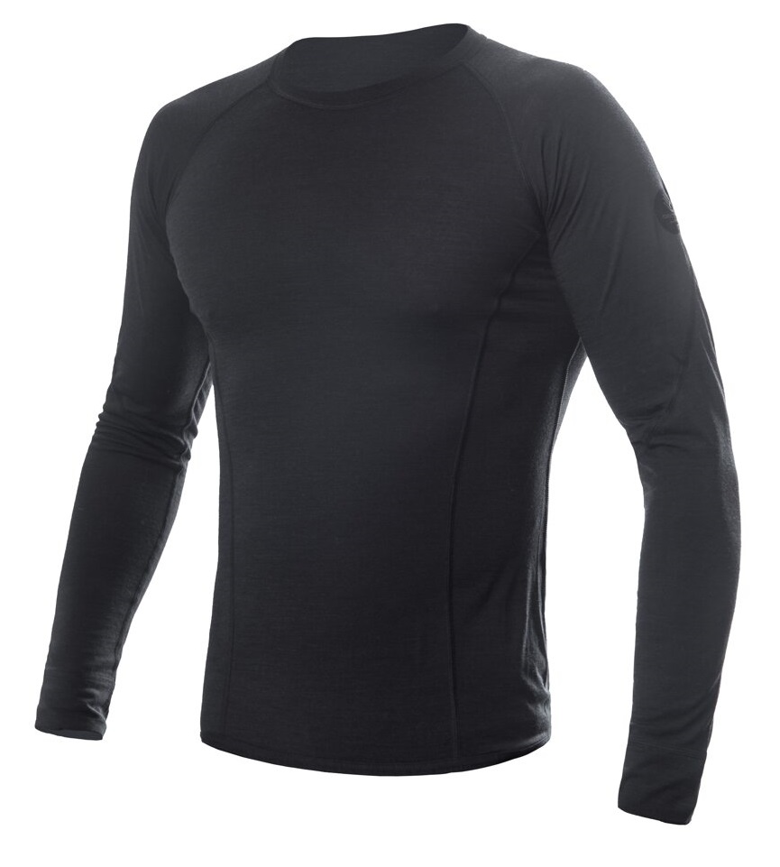 SENSOR MERINO AIR pánské triko dl.rukáv černá Velikost: XL pánské tričko s dlouhým rukávem