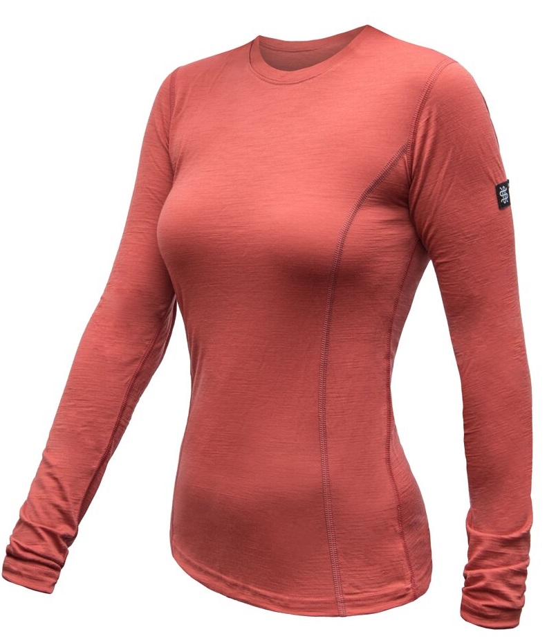 SENSOR MERINO ACTIVE dámské triko dl.rukáv terracotta Velikost: XL dámské tričko s dlouhým rukávem