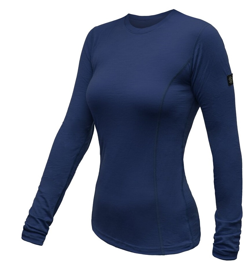 SENSOR MERINO ACTIVE dámské triko dl.rukáv deep blue Velikost: L dámské tričko s dlouhým rukávem
