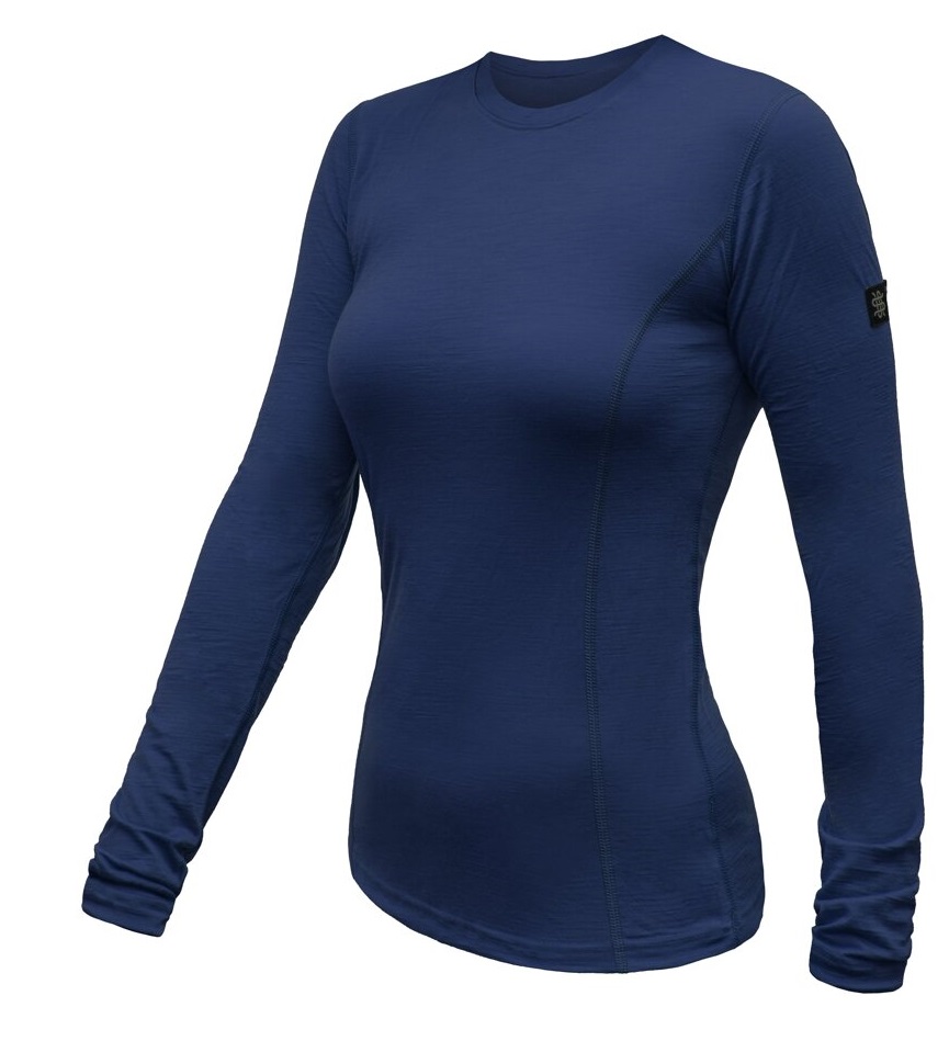 SENSOR MERINO ACTIVE dámské triko dl.rukáv deep blue Velikost: M dámské tričko s dlouhým rukávem