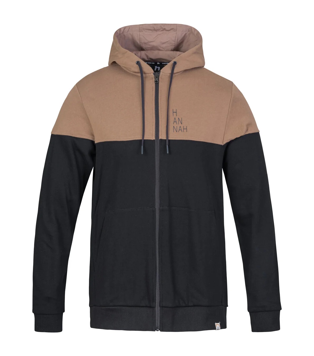 Hannah FEZCO HOODY anthracite/coca mocha Velikost: XXL pánská mikina