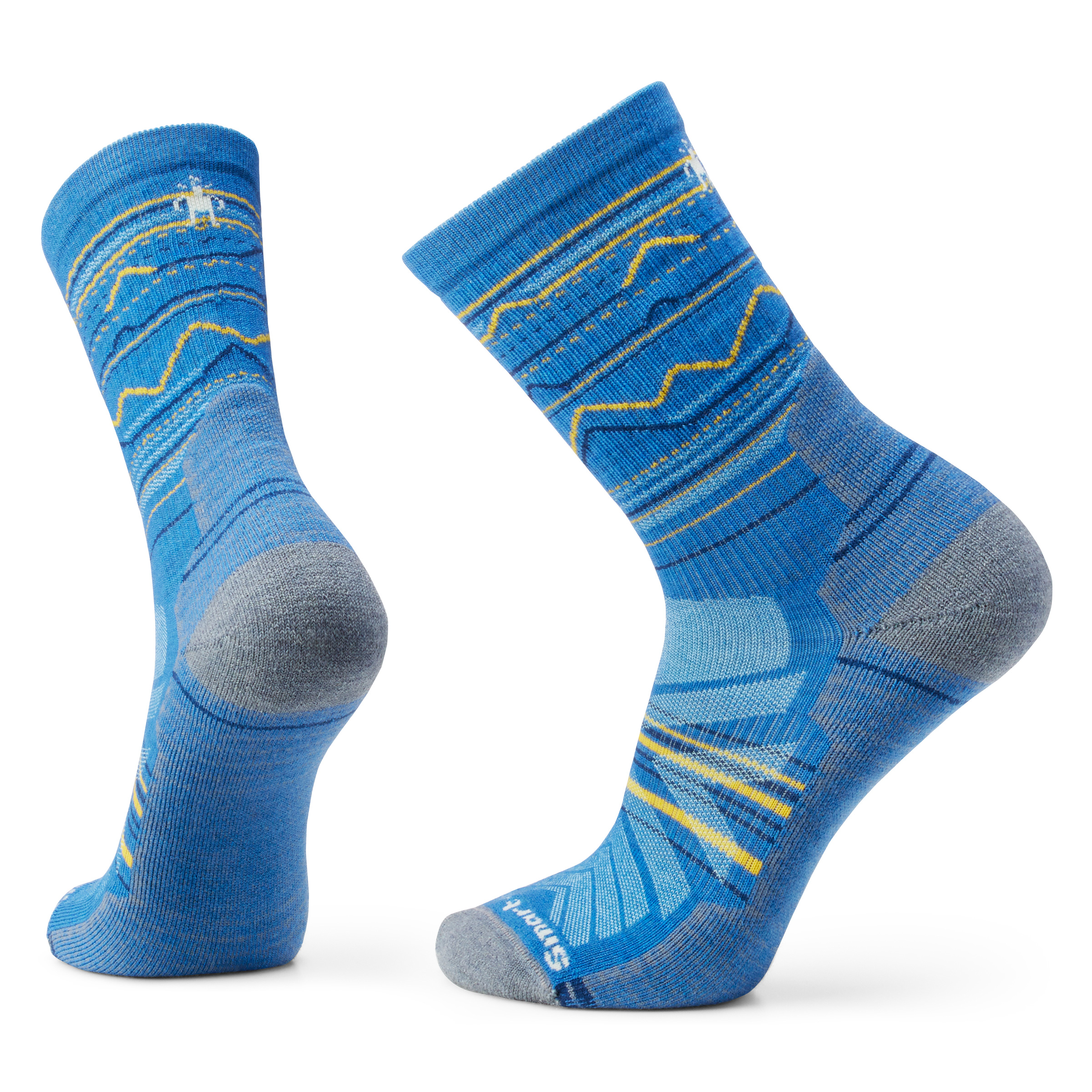 E-shop Smartwool HIKE LC MOUNTAIN RANGE PATTERN CREW laguna blue