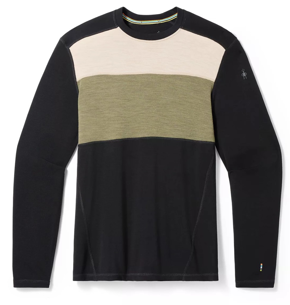 E-shop Smartwool CLASSIC THERMAL MERINO BL COLORBLOCK CREW B black-winter moss