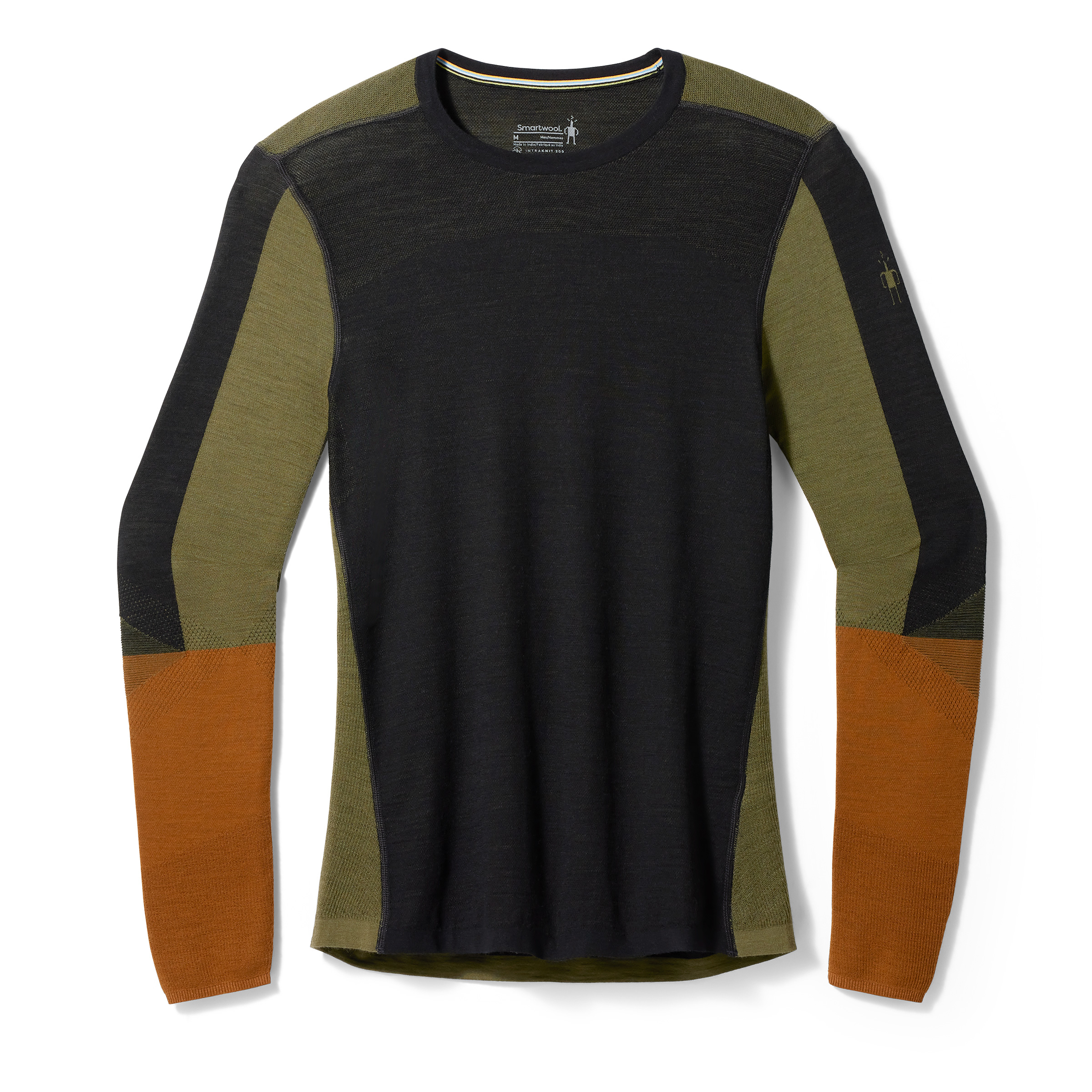 E-shop Smartwool INTRAKNIT THERMAL MERINO BL COLORBLOCK CREW black-winter moss