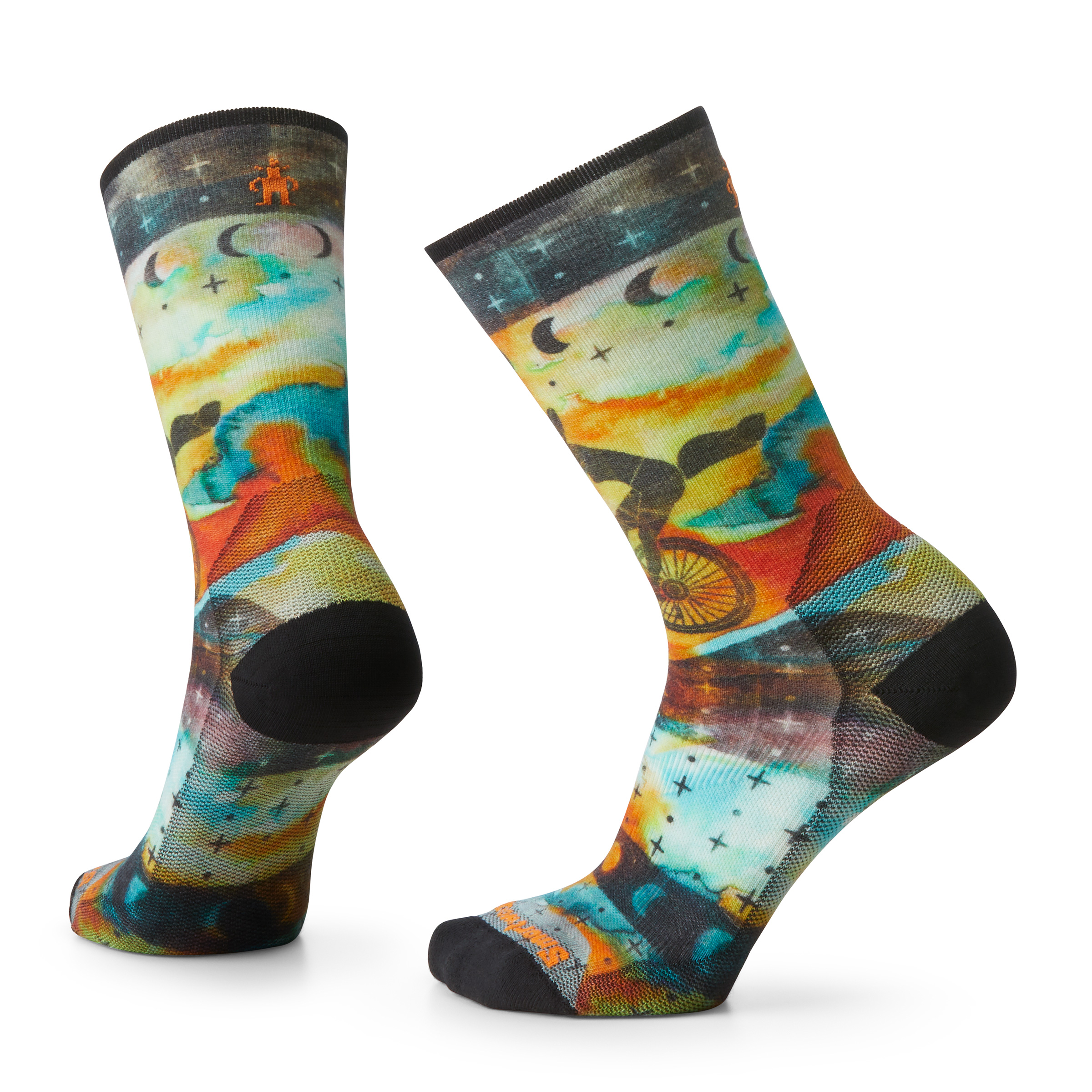 Smartwool W BIKE ZERO CUSHION CELESTIAL PRINT CREW multi color Velikost: S ponožky