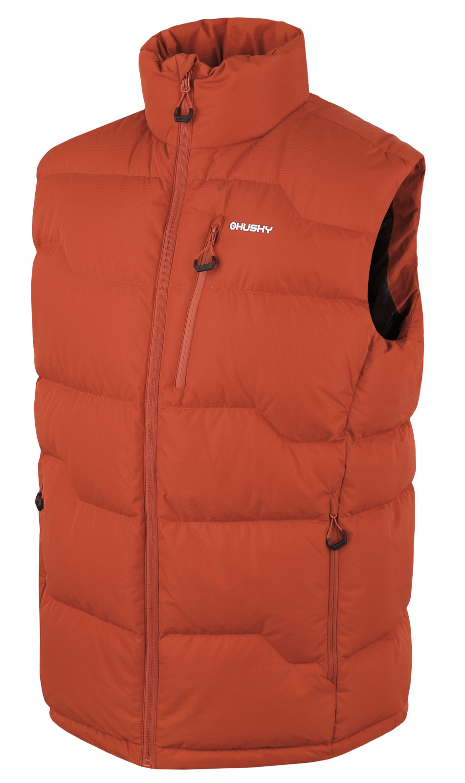 Husky Pánská péřová vesta na zip Deep M dark orange Velikost: L pánská vesta