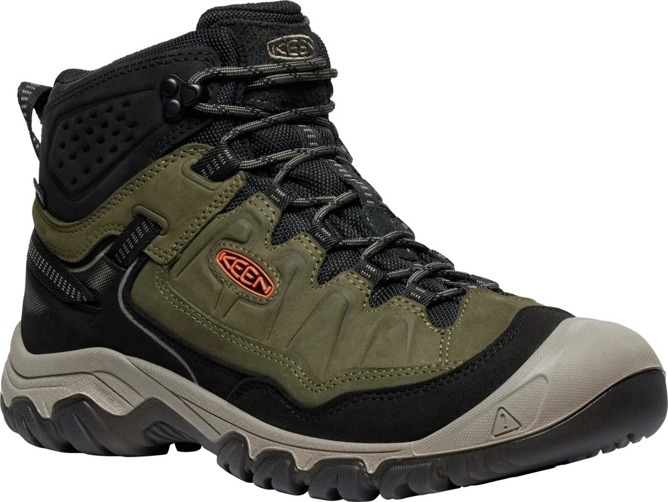 Keen TARGHEE IV MID WP MEN dark olive/gold flame Velikost: 45 pánské boty