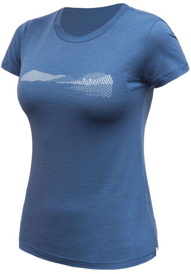SENSOR MERINO AIR HILLS dámské triko kr.rukáv riviera blue Velikost: XL dámské triko kr.rukáv