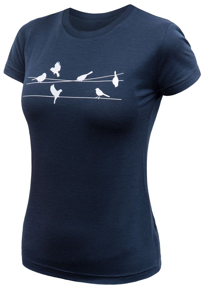 SENSOR MERINO ACTIVE SONGBIRDS dámské triko kr.rukáv deep blue Velikost: XL dámské triko kr.rukáv