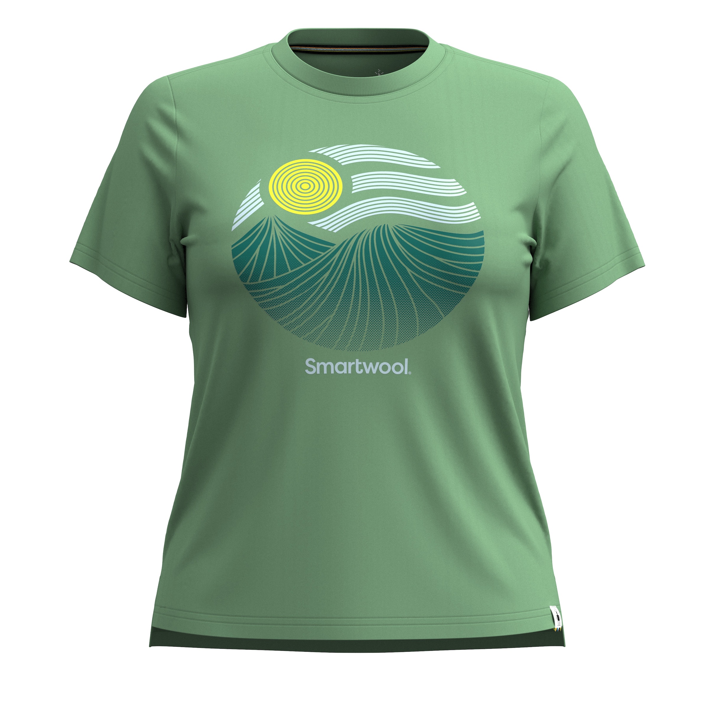Smartwool W HORIZON VIEW GRAPHIC SHORT SLEEVE honey dew Velikost: XL dámské tričko