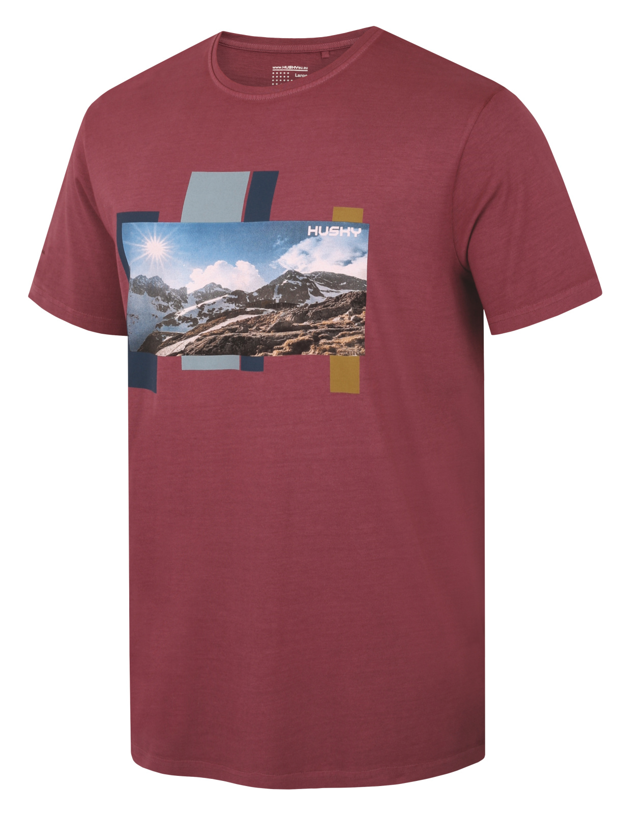 Husky Pánské bavlněné triko Tee Skyline M bordo Velikost: S pánské tričko s krátkým rukávem