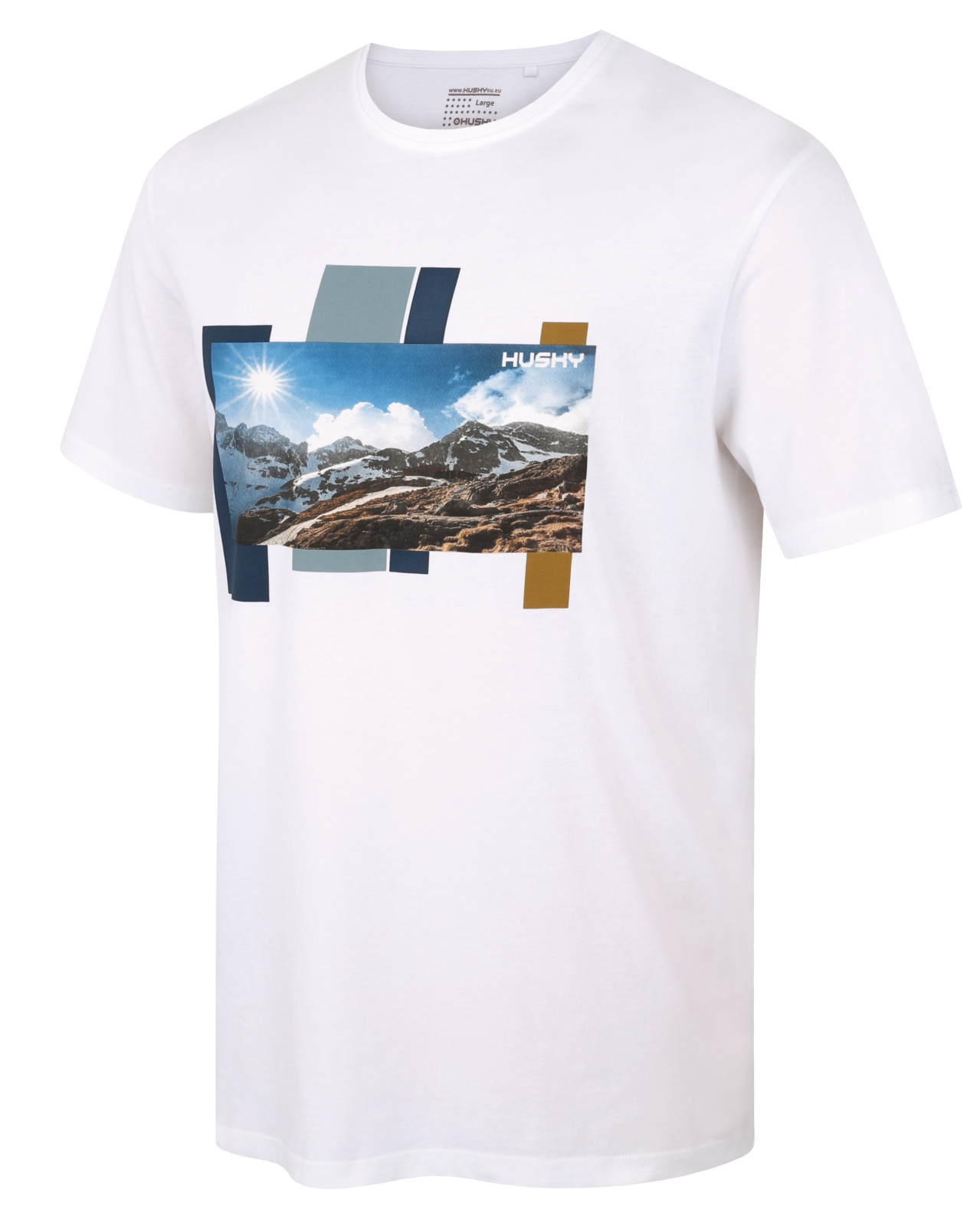 Husky Pánské bavlněné triko Tee Skyline M white Velikost: XL pánské tričko s krátkým rukávem