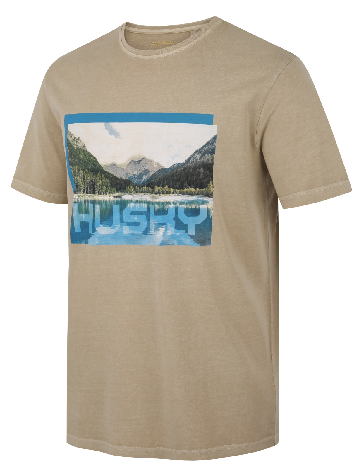 Husky Pánské bavlněné triko Tee Lake M beige Velikost: M pánské tričko s krátkým rukávem