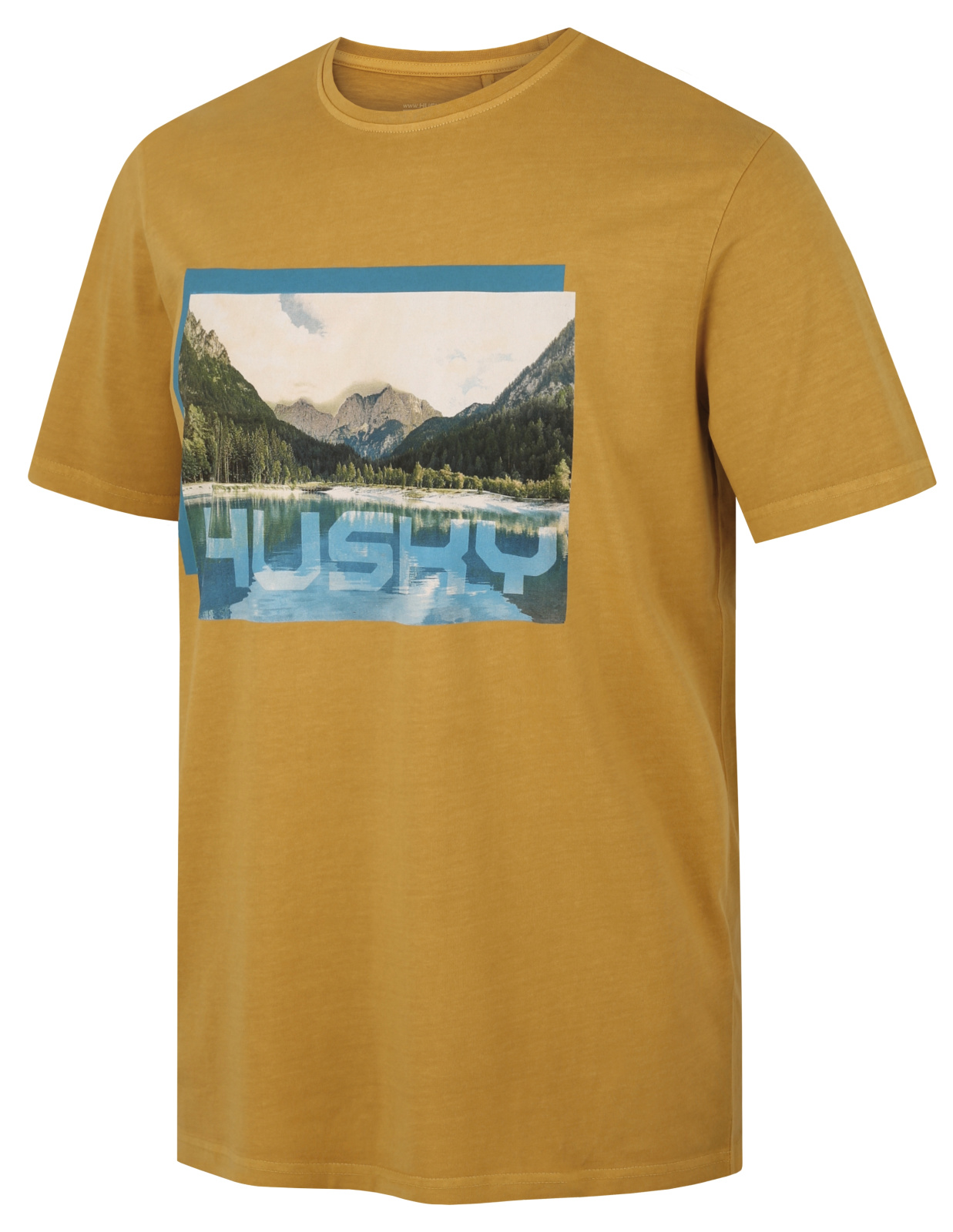 Husky Pánské bavlněné triko Tee Lake M mustard Velikost: L pánské tričko s krátkým rukávem