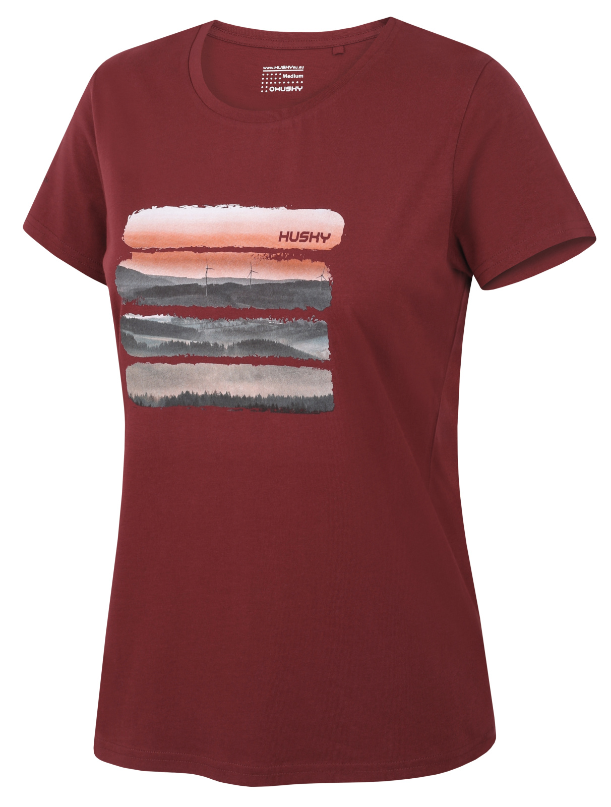 Husky Dámské bavlněné triko Tee Vane L bordo Velikost: XXL dámské tričko s krátkým rukávem