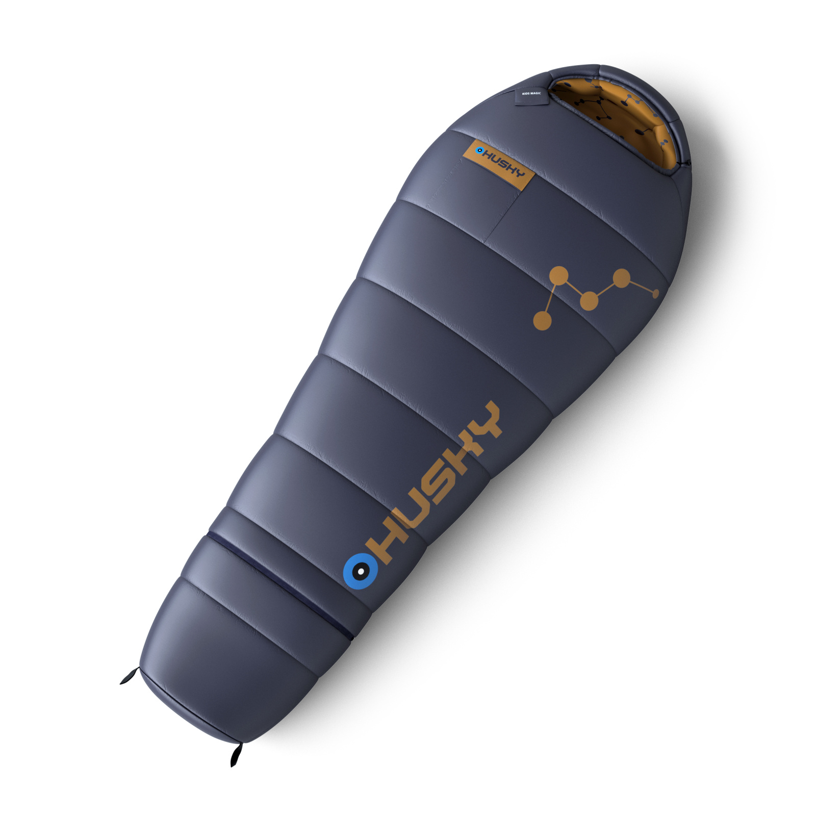 Husky Syntetický třísezónní dětský spacák Kids Magic blue/mustard Velikost: UNI 8592287057270