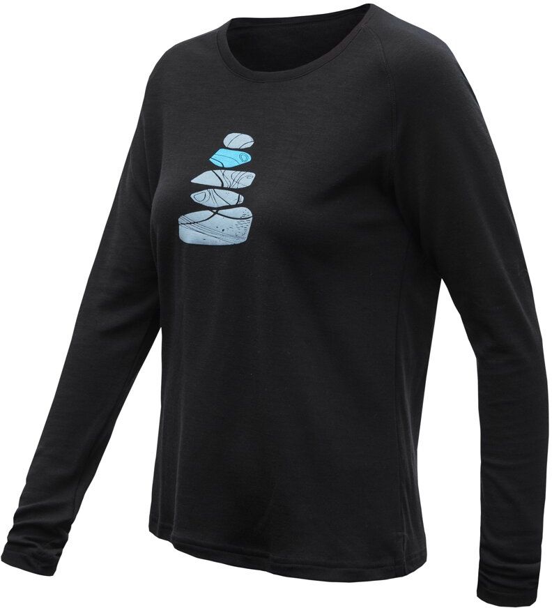 SENSOR MERINO BLEND STONE dámské triko dl.rukáv černá
