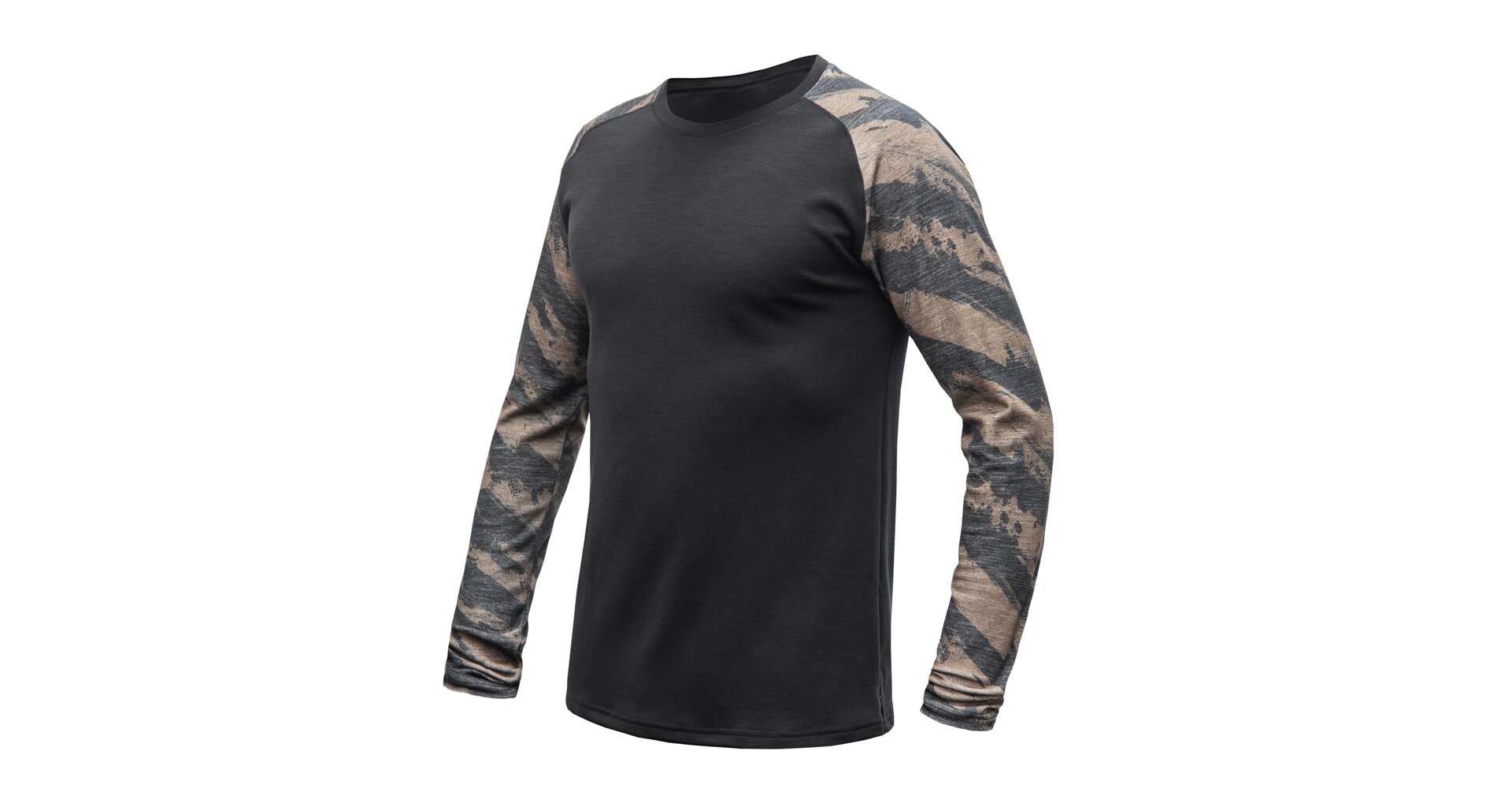 SENSOR MERINO BLEND IMPRESS pánské triko dl.rukáv black/brush