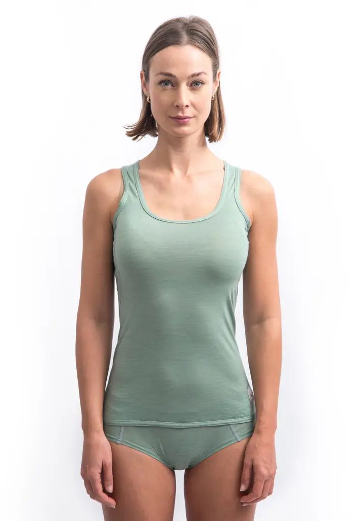 SENSOR MERINO AIR dámské triko bez rukávu basil green Velikost: S