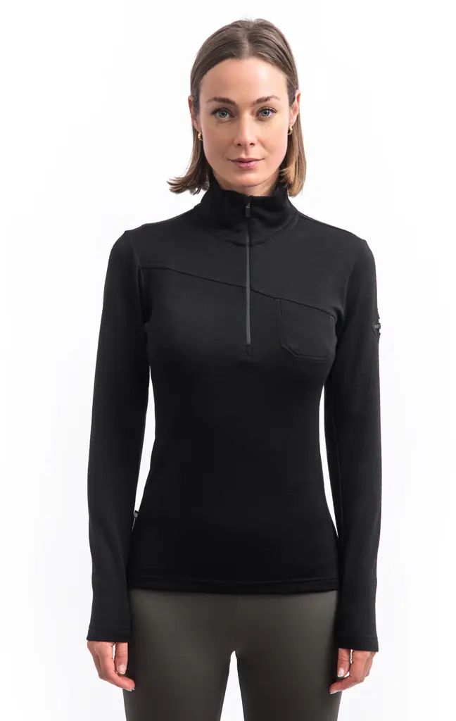 SENSOR MERINO EXTREME UP dámská mikina dl.rukáv zip černá Velikost: M